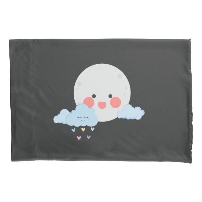 Moon and cloud cute design pillowcase (Front)