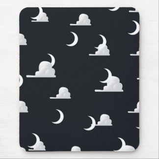 Moon and clouds pattern mouse pad