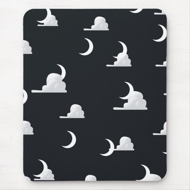Moon and clouds pattern mouse pad (Front)