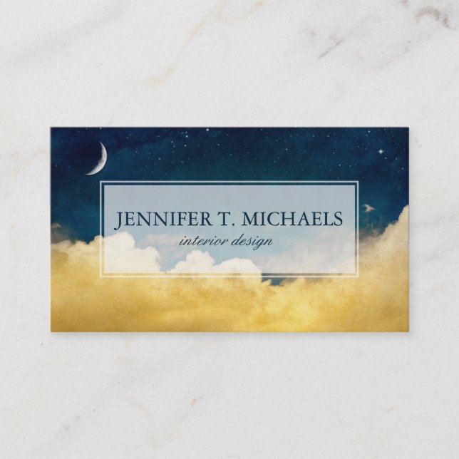Moon And Cloudscape Business Card (Front)