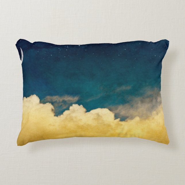 Moon And Cloudscape Decorative Cushion (Front)