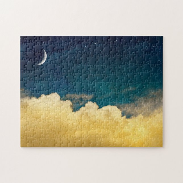 Moon And Cloudscape Jigsaw Puzzle (Horizontal)