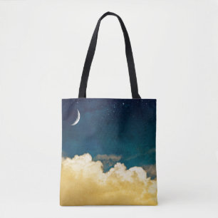 Moon And Cloudscape Tote Bag