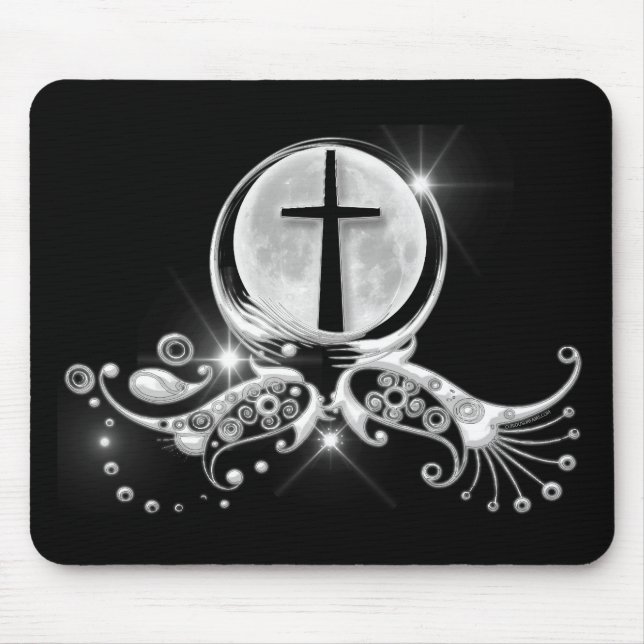 Moon and Cross Mouse Pad (Front)