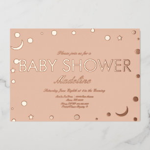 Moon and Dots Confetti Baby Shower Pressed Foil In
