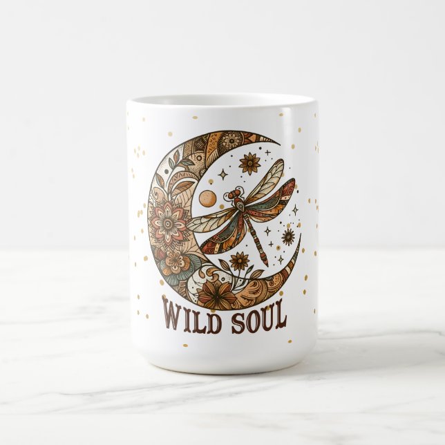Moon and dragonfly coffee mug (Center)