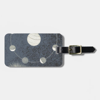 Moon and Earth Rotation - Cool Retro Space Artwork Luggage Tag