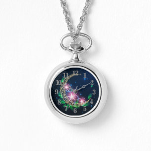 Moon and Flowers Watch