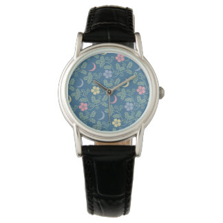 Moon and Flowers Watch