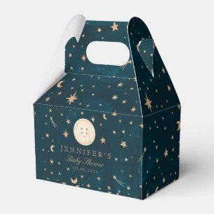 Moon and Gold Stars Moon Baby Shower Favour Box