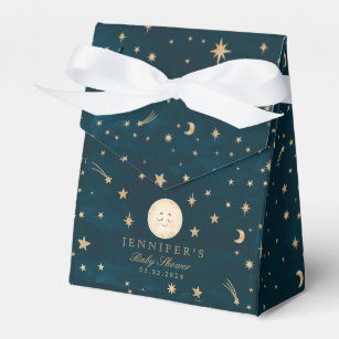 Moon and Gold Stars Moon Baby Shower Favour Box