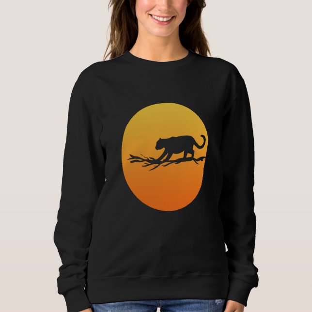 Moon and Jaguar Animal Keeper or Tourist Guide Sweatshirt (Front)