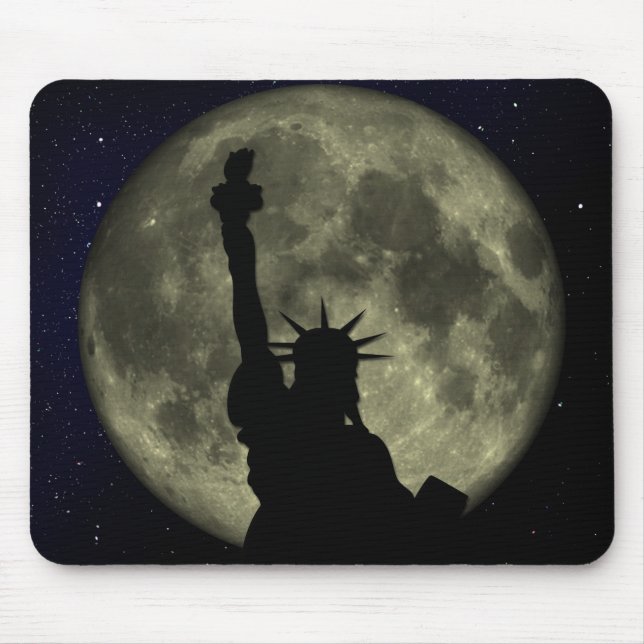 Moon and Lady Liberty Mouse Pad (Front)