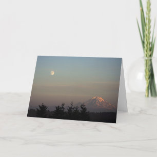 Moon and Mount Ranier at  Card