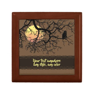 Moon and Owl Silhouette Gift Box