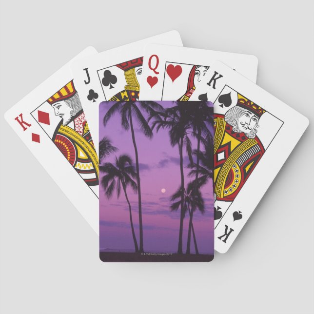 Moon and Palm Tree Playing Cards (Back)