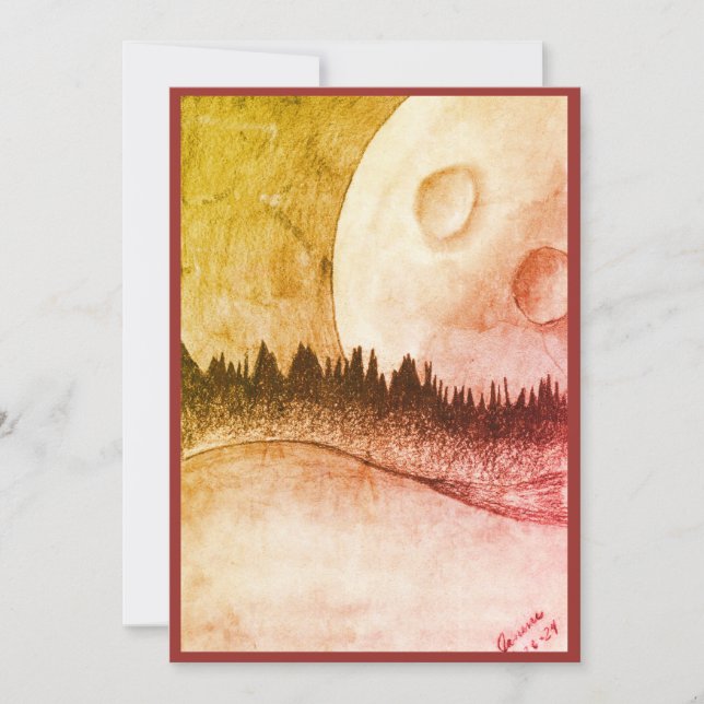 Moon and Planet Flat Invitation (Front)