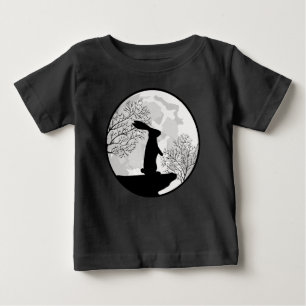 Moon and Rabbit Night Wilderness Silhouette Baby T-Shirt