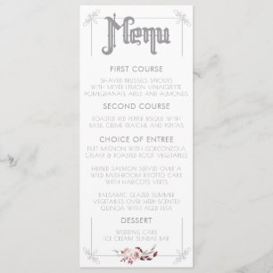 Moon And Raven Watercolor Wedding Menu