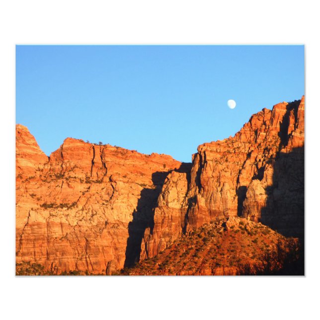 Moon and Red Rocks at Sunset Photo Print 20" x 16" (Front)