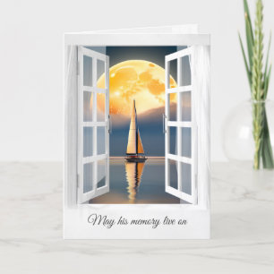 Moon and Sailboat In Window Sympathy Card