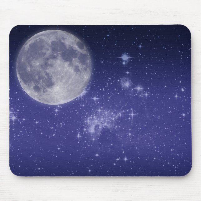 Moon and Shining Stars Mouse Pad (Front)