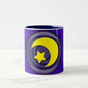 Moon and Star and Night Two-Tone Coffee Mug