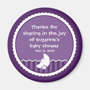 Moon and Star (dark purple) Magnet