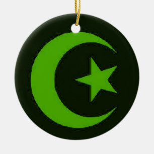 Moon and Star green ornament