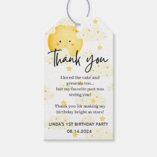Moon and Stars 1st Birthday Thank You Gift Tag