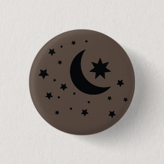 moon and stars 3 cm round badge