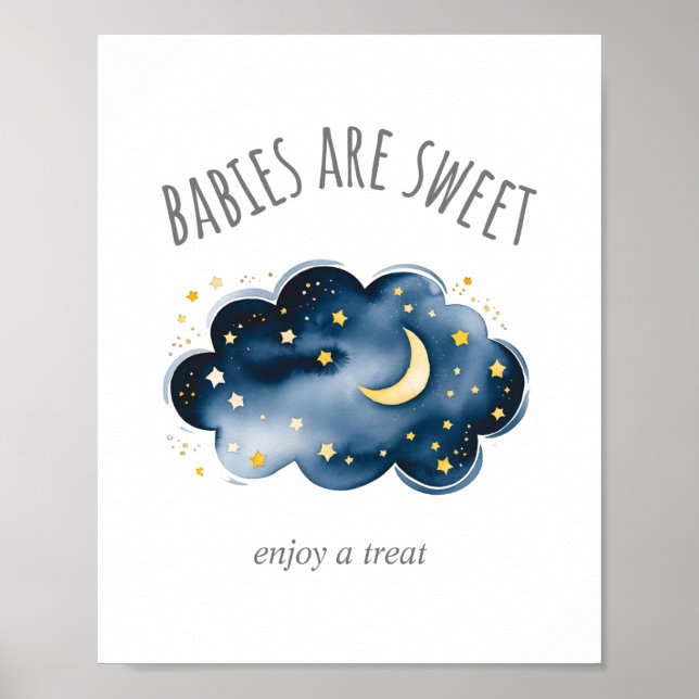 Moon and Stars Babies are Sweet Enjoy a Treat Sign (Front)