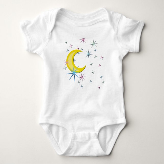 Moon and Stars Baby Bodysuit (Front)