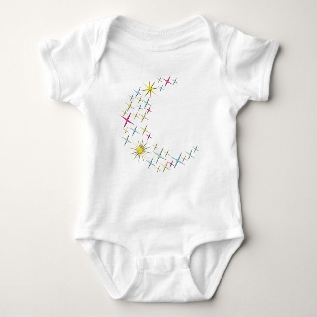 Moon and Stars Baby Bodysuit (Front)