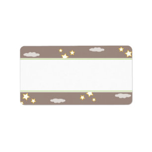 Moon and Stars Baby Shower Address Label