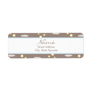 Moon and Stars Baby Shower Address Label Return Address Label