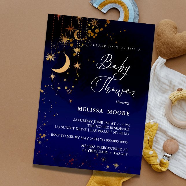 Moon And Stars Baby Shower Invitation (Creator Uploaded)