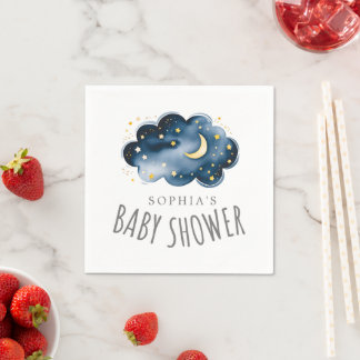 Moon and Stars Baby Shower Napkins