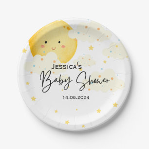 Moon and Stars Baby Shower Paper Plate