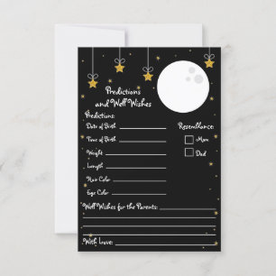 Moon and Stars Baby Shower Predictions & Well Wish Invitation