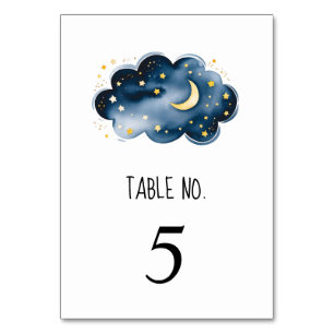 Moon and Stars Baby Shower Table Number