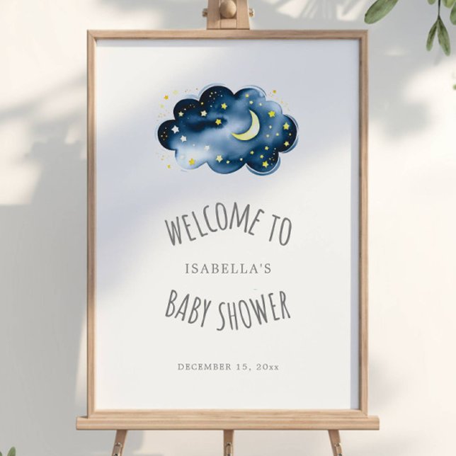 Moon and Stars Baby Shower Welcome Poster (Creator Uploaded)