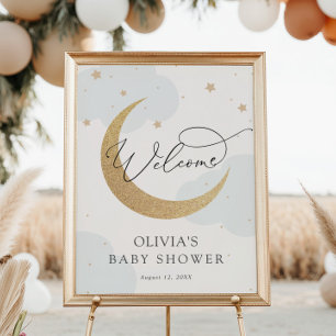 Moon and Stars Baby Shower Welcome Sign