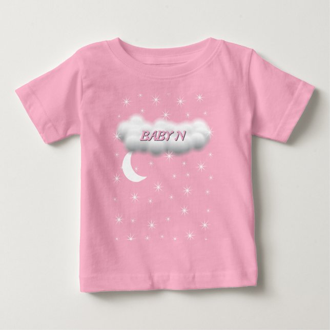 moon and stars baby T-Shirt (Front)