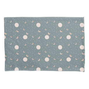 Moon and stars - blue pillowcase