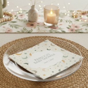 Moon and Stars Boho Baby Adoption Shower Napkin