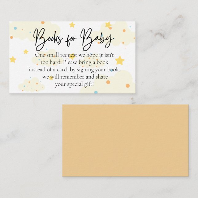 Moon and Stars Books For Baby Enclosure Card (Front/Back)