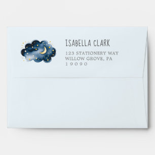 Moon and Stars Boy Baby Shower Envelope