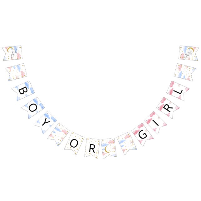 Moon and Stars Boy or Girl Bunting Flags (All)