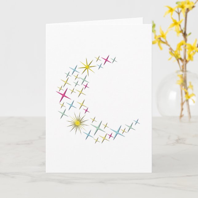 Moon and Stars Card (Yellow Flower)